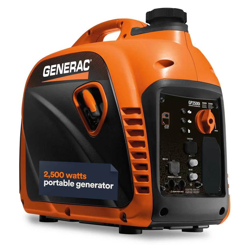Generac 8251 2500-Watt Recoil Gas Inverter Generator with COSense