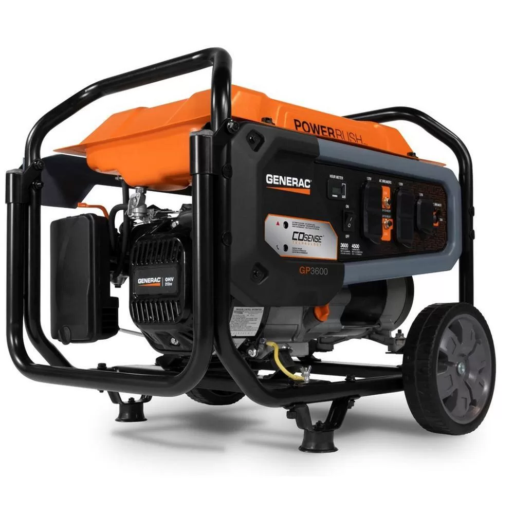 Generac G0077220 3600-Watt Gasoline Powered Recoil Start Portable Generator