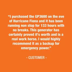 Generac G0077220 3600-Watt Gasoline Powered Recoil Start Portable Generator