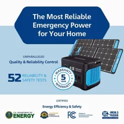 GENEVERSE 70-GVUS-HP1001 1002W Continuous/2000W Peak Output HomePower ONE Backup Battery Power Station for Homes-Emergency Power Supply