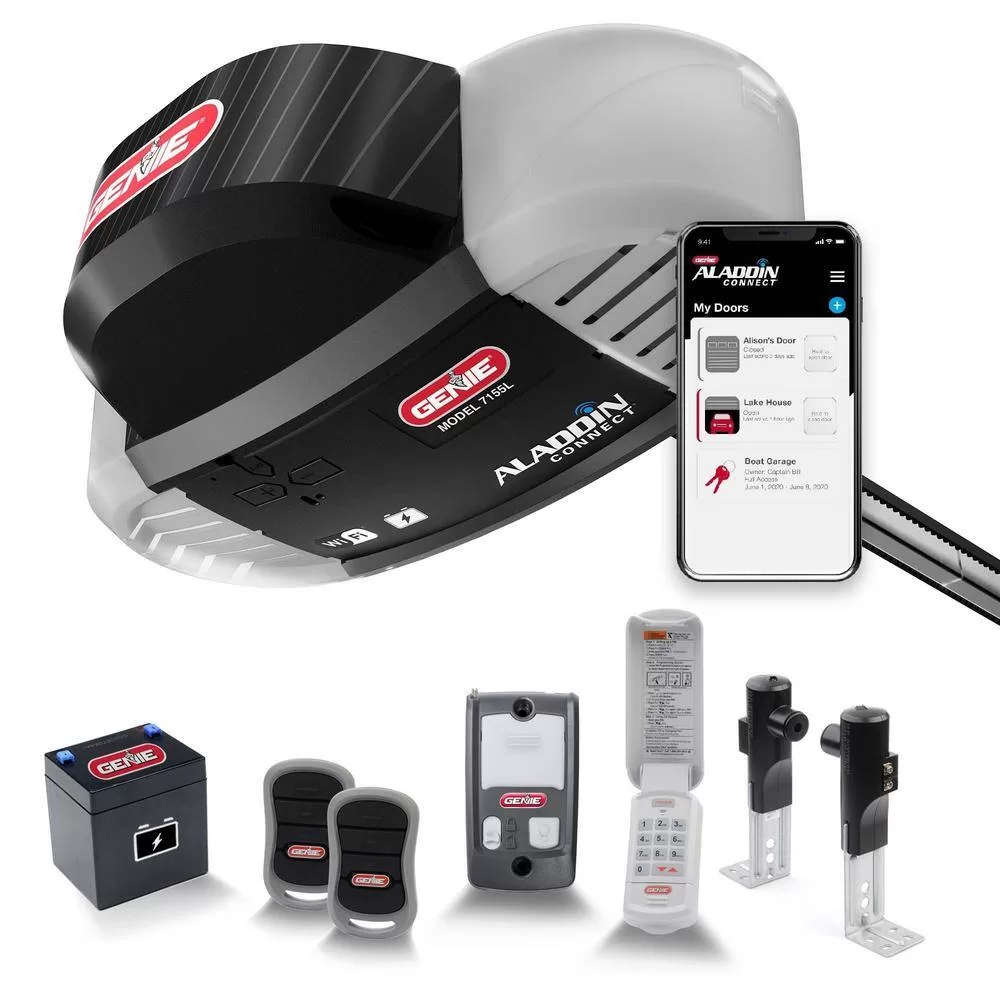 Genie 7155L-TKSV Signature Series SilentMax LED Connect Quiet Belt Drive Smart Garage Door Opener w/ Battery Backup plus Wi-Fi
