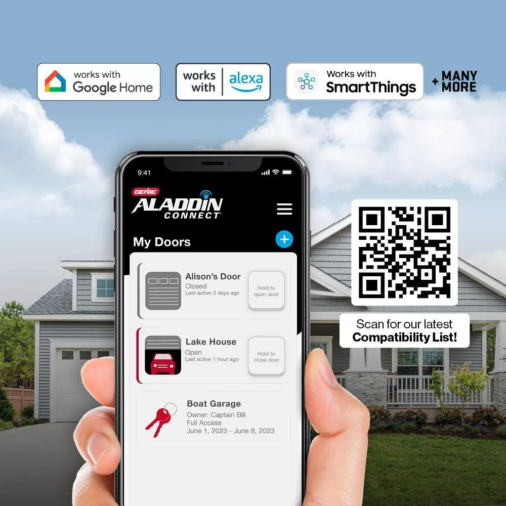 Genie 7155L-TKSV Signature Series SilentMax LED Connect Quiet Belt Drive Smart Garage Door Opener w/ Battery Backup plus Wi-Fi