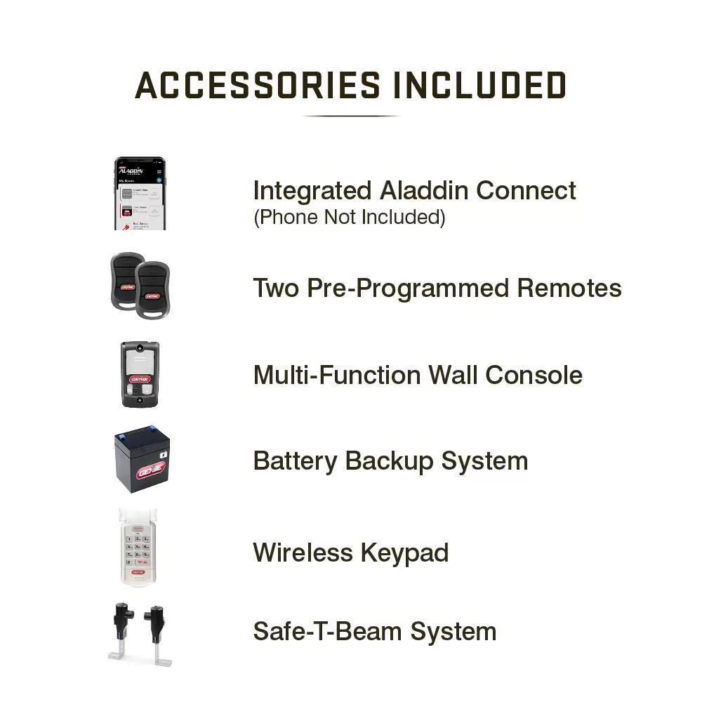 Genie 7155L-TKSV Signature Series SilentMax LED Connect Quiet Belt Drive Smart Garage Door Opener w/ Battery Backup plus Wi-Fi