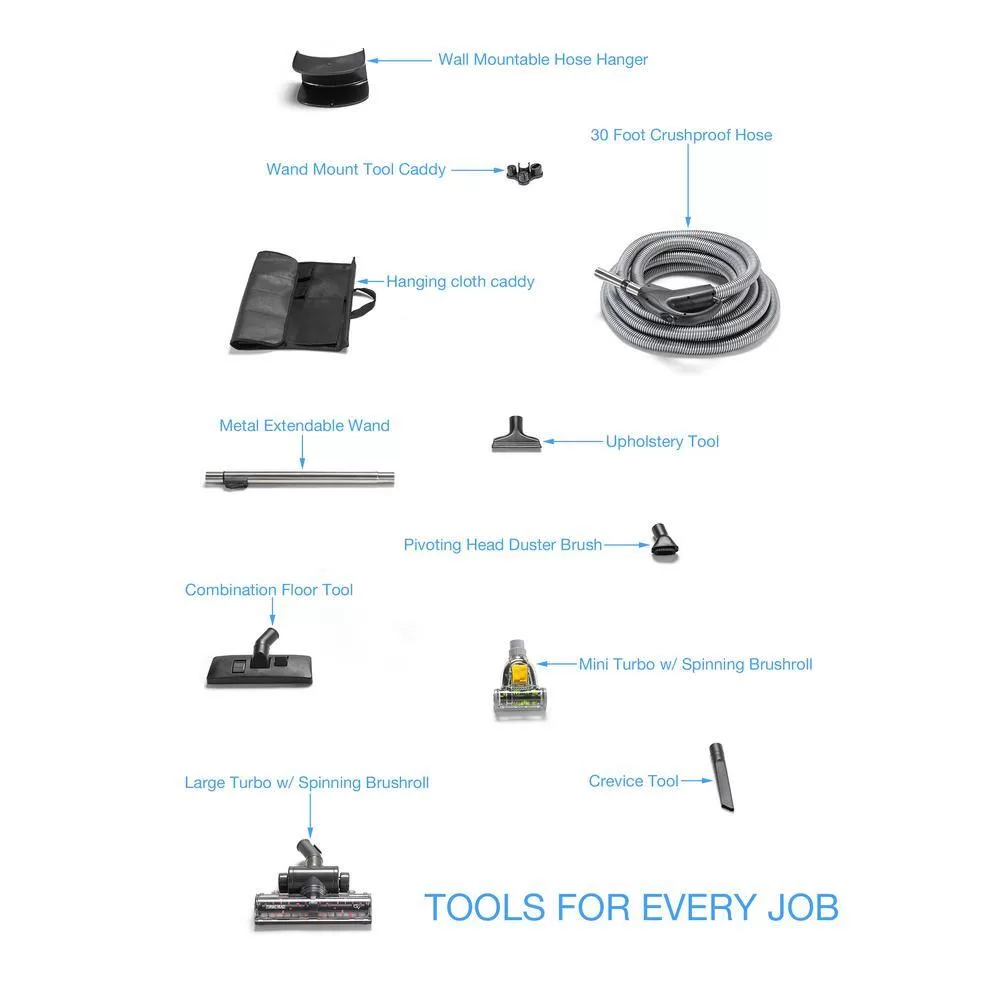 GV 30 ft. Central Vacuum Hose for Any Central Vacuum System (Prolux, Electrolux, Nubeam)