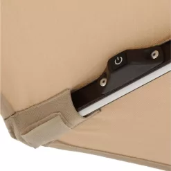 Hampton Bay 11 ft. Cantilever Aluminum and Steel Solar LED Offset Outdoor Patio Umbrella in Putty Beige
