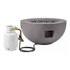 Hampton Bay FP20517 Grove Park 36 in. x 18 in. Round Concrete Propane Gas Fire Pit