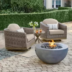 Hampton Bay FP20517 Grove Park 36 in. x 18 in. Round Concrete Propane Gas Fire Pit