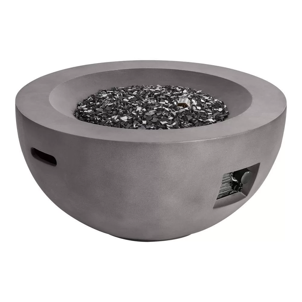 Hampton Bay FP20517 Grove Park 36 in. x 18 in. Round Concrete Propane Gas Fire Pit