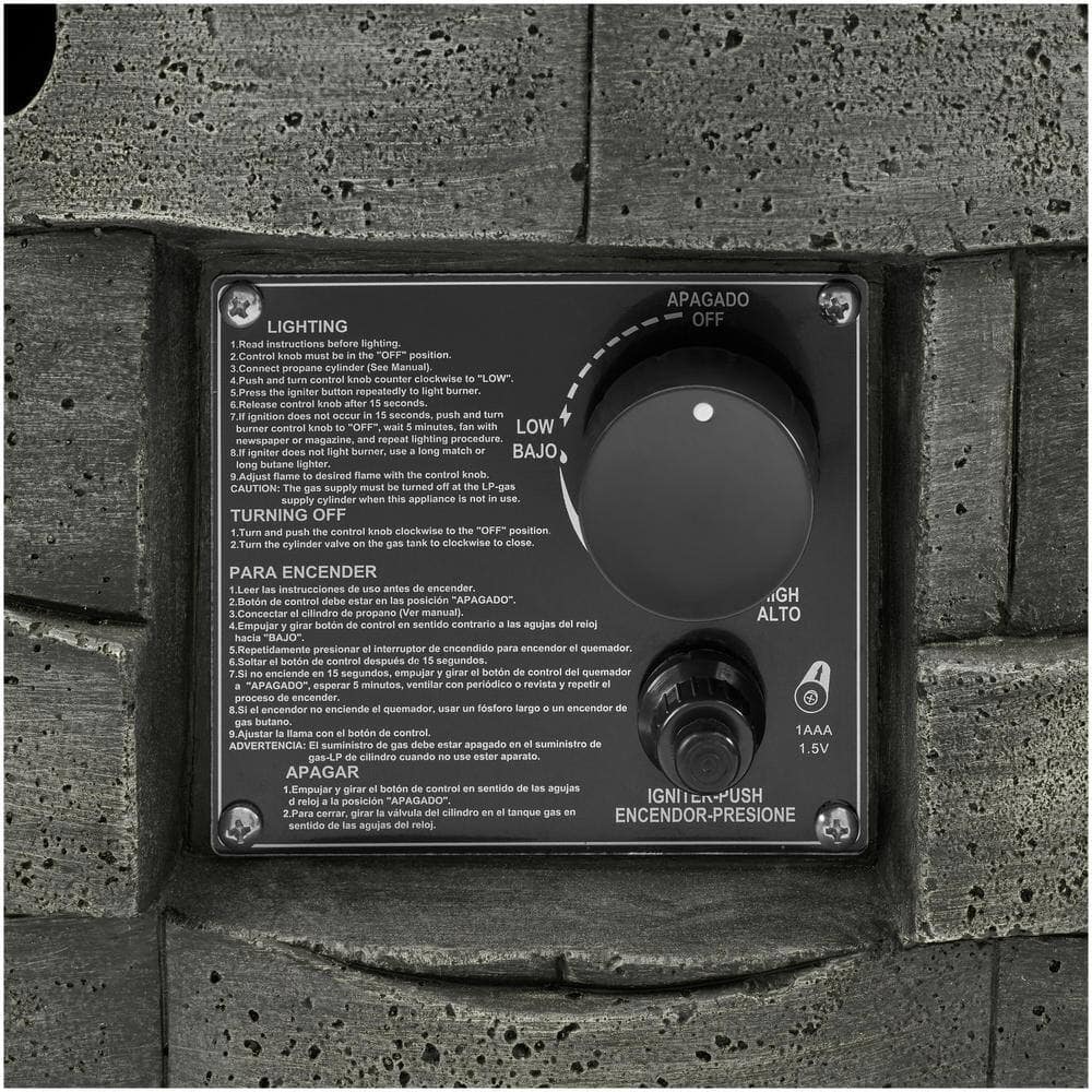 Hampton Bay FP20536 27 in. W x 24 in. H Round Concrete Finish Fire Table