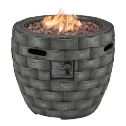 Hampton Bay FP20536 27 in. W x 24 in. H Round Concrete Finish Fire Table
