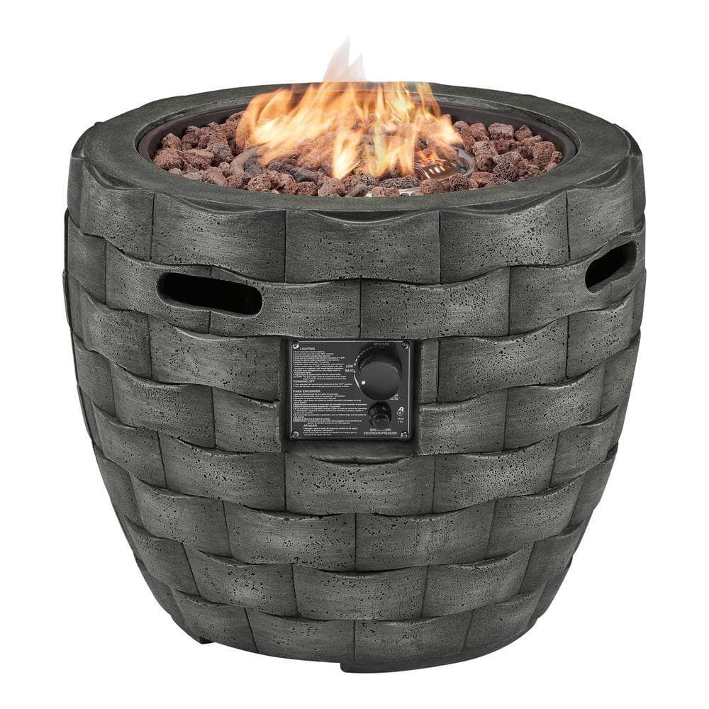 Hampton Bay FP20536 27 in. W x 24 in. H Round Concrete Finish Fire Table