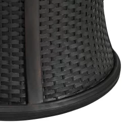 Hampton Bay FP58031-B 35.2 in. W x 24 in. H Round Wicker Finish Fire Table with Sintered Stone Tabletop