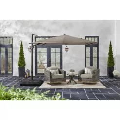 Home Decorators Collection 10 ft. x 10 ft. Commercial Aluminum and Steel Cantilever Patio Umbrella in Performance Fabric Gray