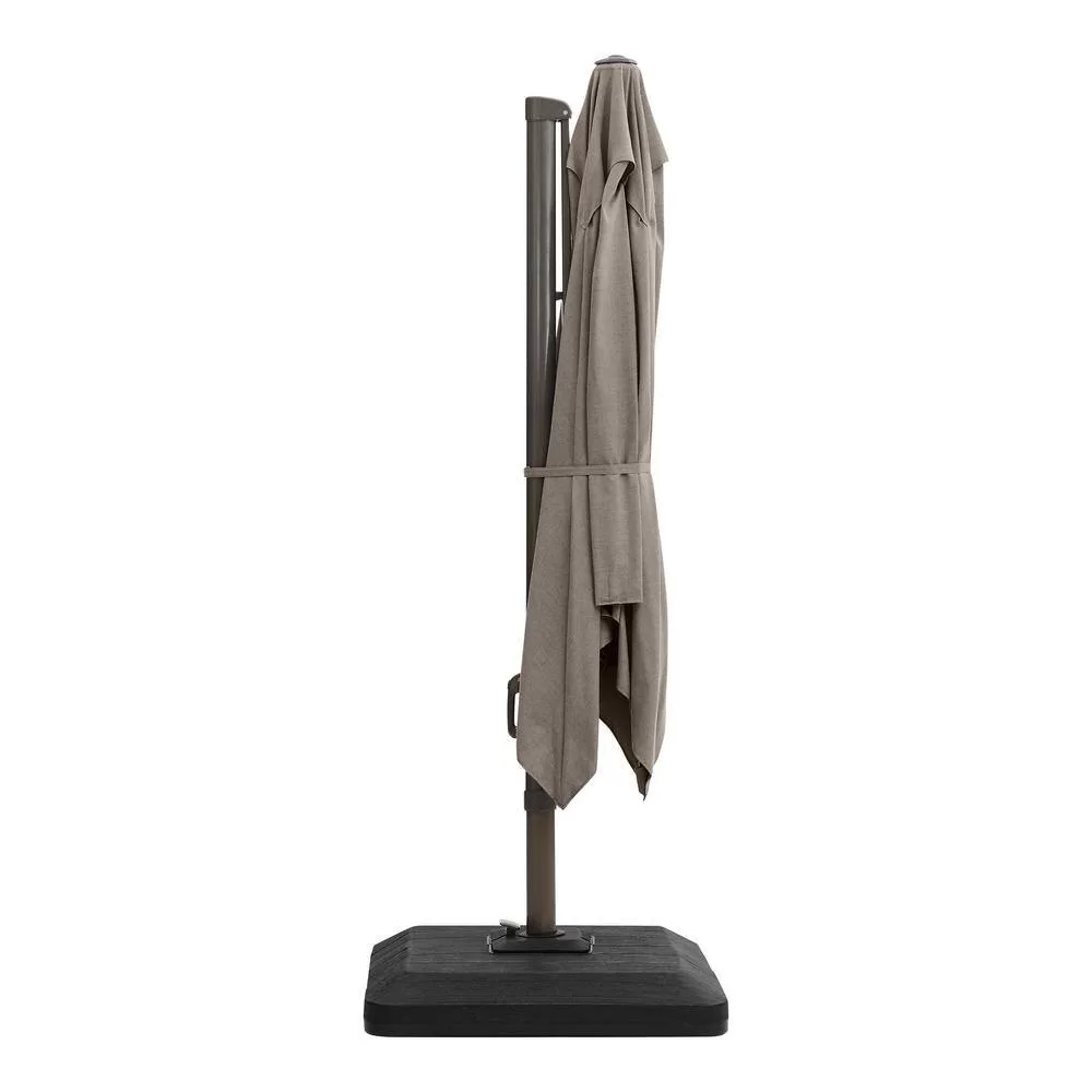 Home Decorators Collection 10 ft. x 10 ft. Commercial Aluminum and Steel Cantilever Patio Umbrella in Performance Fabric Gray