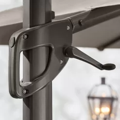 Home Decorators Collection 10 ft. x 10 ft. Commercial Aluminum and Steel Cantilever Patio Umbrella in Performance Fabric Gray