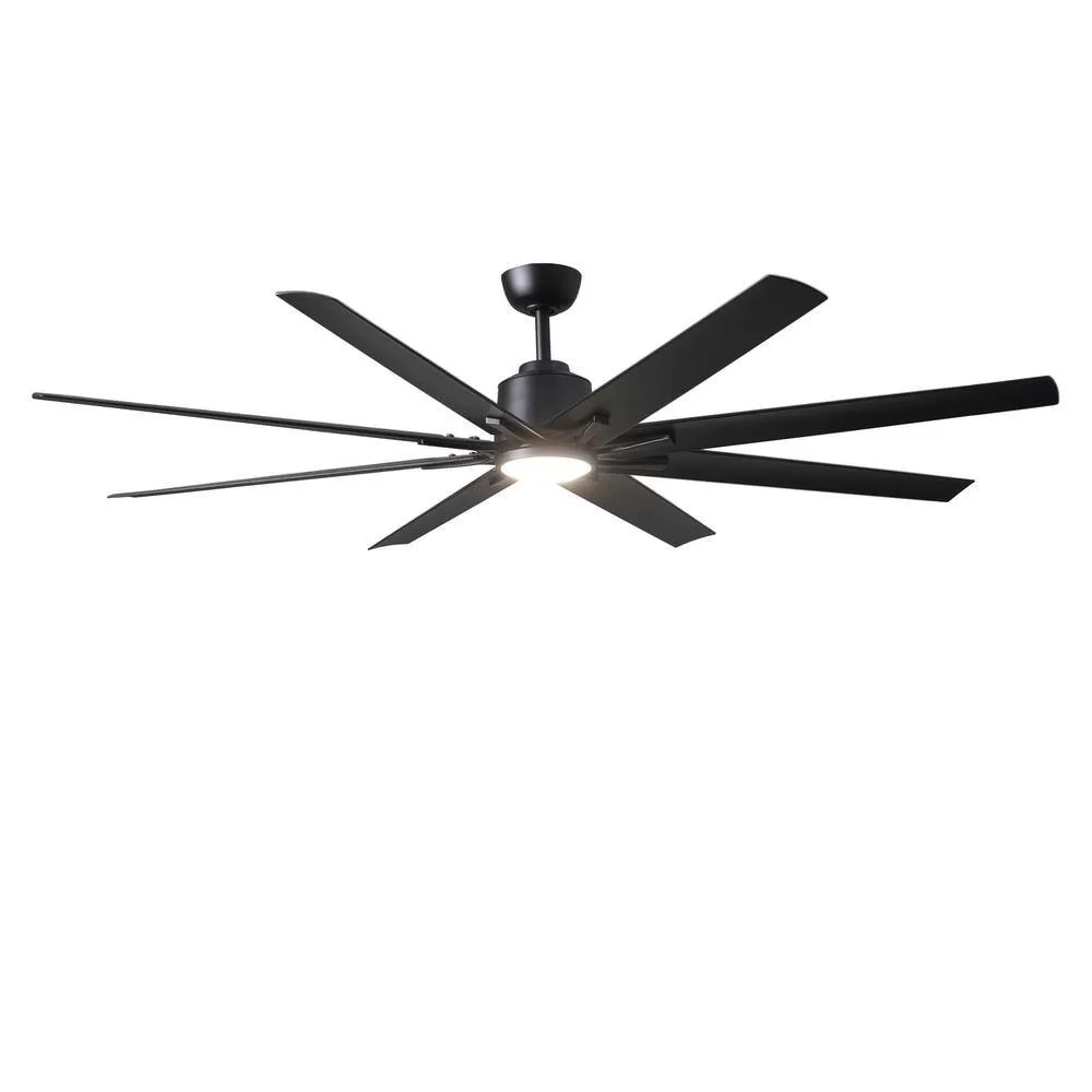 Home Decorators Collection Kensgrove II 72 in. Smart Indoor/Outdoor Matte Black Ceiling Fan with Remote Included Powered by Hubspace