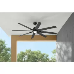 Home Decorators Collection Kensgrove II 72 in. Smart Indoor/Outdoor Matte Black Ceiling Fan with Remote Included Powered by Hubspace