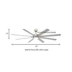 Home Decorators Collection Glenmeadow 84 in. Integrated LED Indoor Matte Black Ceiling Fan with Light and Remote Control