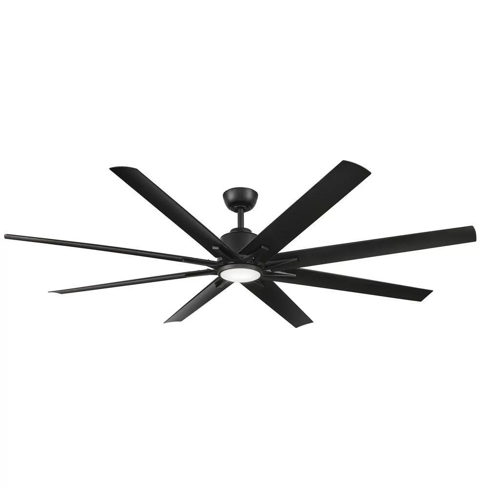 Home Decorators Collection Kensgrove II 72 in. Smart Indoor/Outdoor Matte Black Ceiling Fan with Remote Included Powered by Hubspace