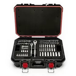Husky H270BO3PCRTBCB 1/4 in., 3/8 in., and 1/2 in. Drive Mechanics Tool Set with Build-Out Rolling System (270-Piece)