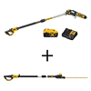 DEWALT 20V MAX 8 in. Cordless Battery Powered Pole Saw Kit & 22 in. Cordless Pole Hedge Trimmer w/ (1) 4.0 Ah Battery & Charger