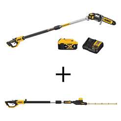 DEWALT 20V MAX 8 in. Cordless Battery Powered Pole Saw Kit & 22 in. Cordless Pole Hedge Trimmer w/ (1) 4.0 Ah Battery & Charger