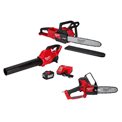 Milwaukee M18 FUEL 16 in. 18V Lithium-Ion Brushless Battery Chainsaw Kit with M18 FUEL Blower, 8 in. HATCHET Pruning Saw