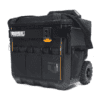 TOUGHBUILT Massive Mouth Hard Bottom XL Black Polyester 18-in Zippered Rolling Tool Bag