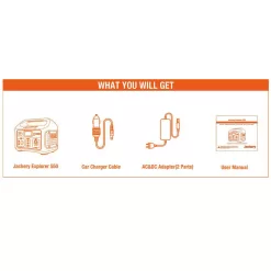 Jackery HTE042-550 1600-Watt Quiet Portable Gasoline Powered Inverter Generator Remote Start with CO Alert Shut Off