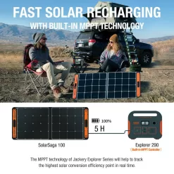 Jackery SG290_100 200-Watt Continuous/400-Watt Peak Push Button Start Solar Generator 290 with 1-Solar Panel 100-Watt for Outdoors