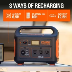 Jackery SG880_100 1000-Watt Continuous Output, Solar Generator 880 Push Button Start Battery Generator with SolarSaga 100W Solar Panel