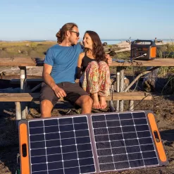 Jackery SG880_100 1000-Watt Continuous Output, Solar Generator 880 Push Button Start Battery Generator with SolarSaga 100W Solar Panel