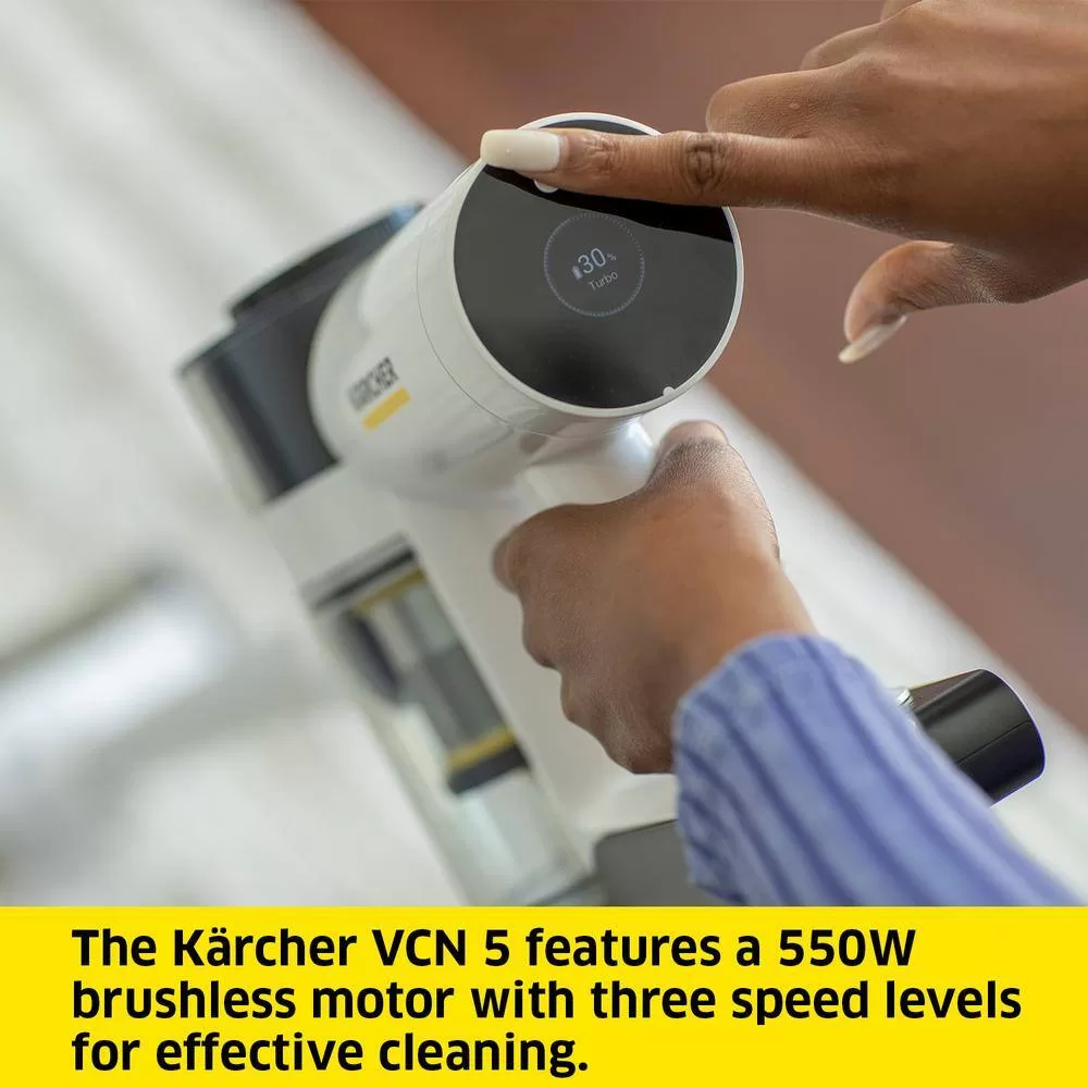 Karcher 1.012-912.0 VCN 5 Bagless, Cordless Vacuum Cleaner - Lightweight Stick Vacuum + Handheld Vacuum, 3-Speed Power Control, HEPA Filter