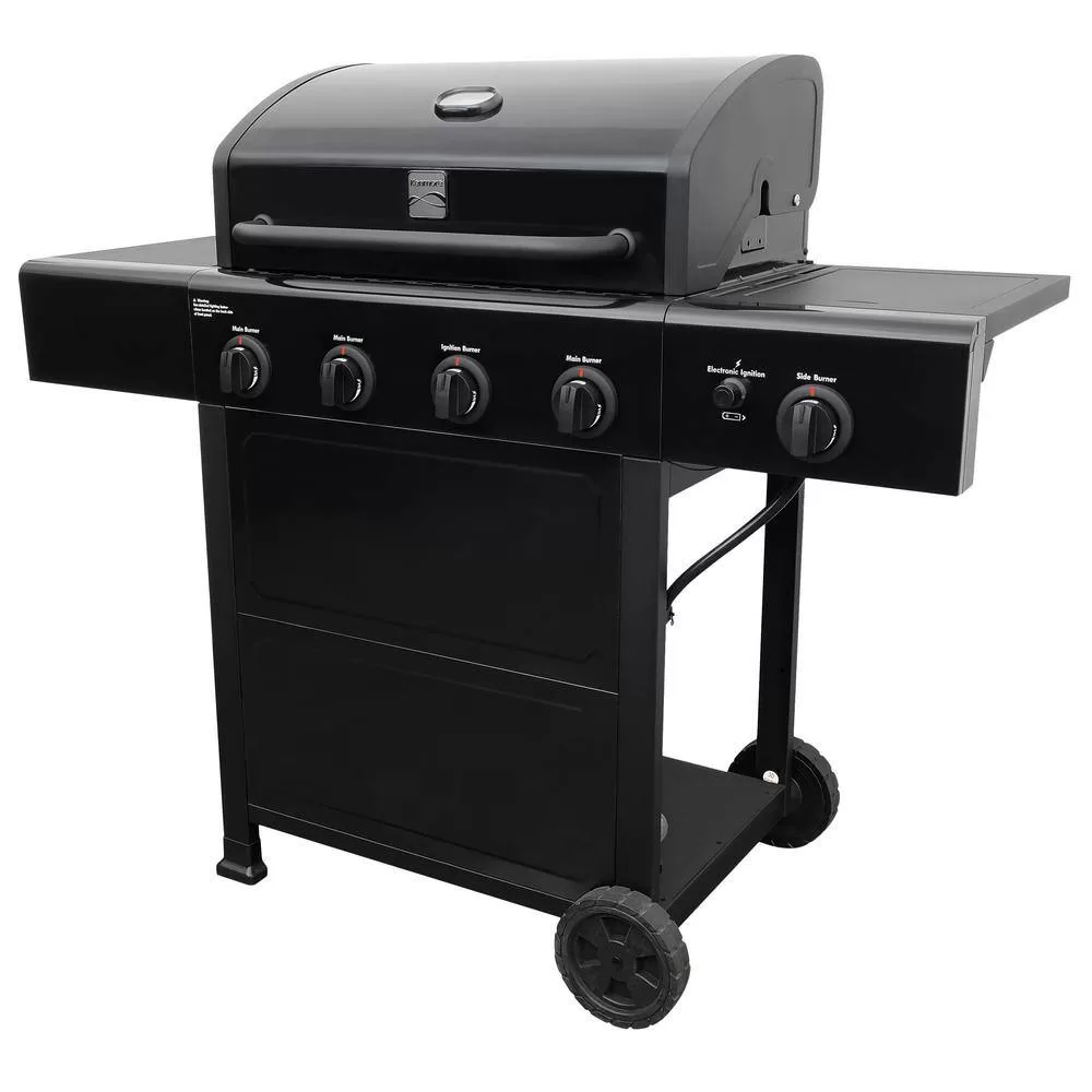 KENMORE PG-40406SOL-1 Kenmore 4 Burner Open Cart Propane Gas BBQ Grill with Side Burner, Black