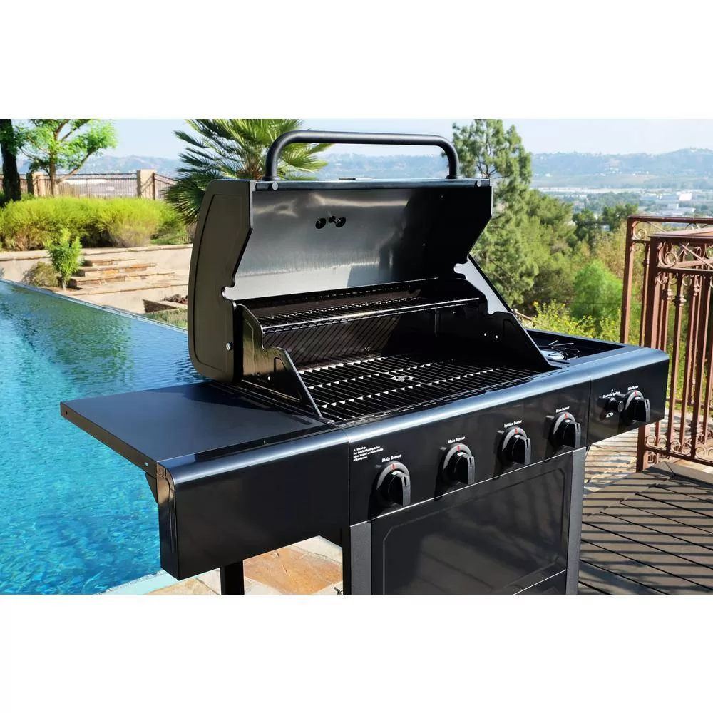 KENMORE PG-40406SOL-1 Kenmore 4 Burner Open Cart Propane Gas BBQ Grill with Side Burner, Black
