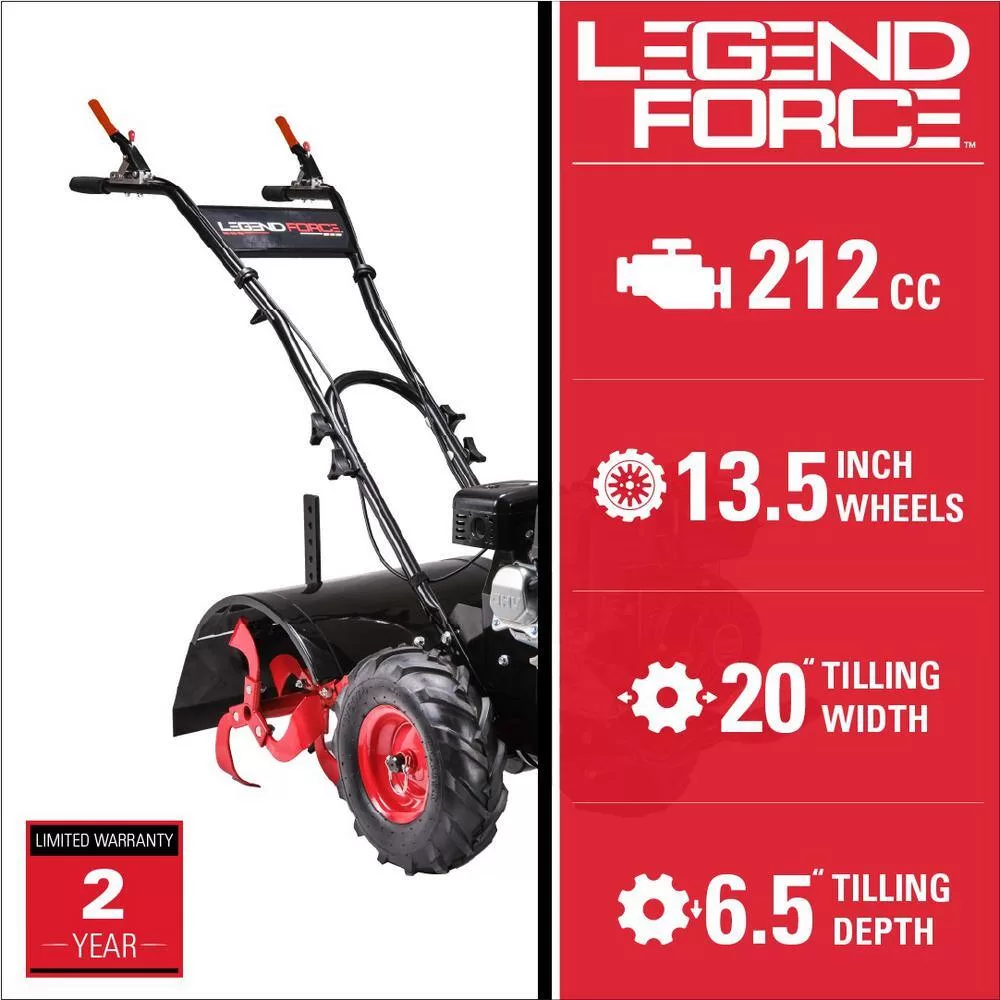 Legend Force LF20212RT 20 in. 212 cc Gas Rear Tine Garden Tiller