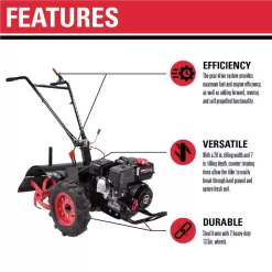 Legend Force LF20212RTG 20 in. 212 cc Gas Rear Tine Tiller, Forward/Reverse