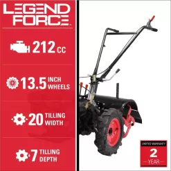 Legend Force LF20212RTG 20 in. 212 cc Gas Rear Tine Tiller, Forward/Reverse