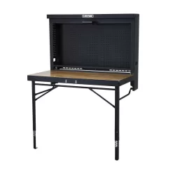 Lifetime 80421 47 in. L x 31 in. D x 60.5 - 71.5 in. H Wall-Mounted Folding Work Table