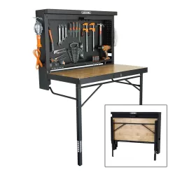 Lifetime 80421 47 in. L x 31 in. D x 60.5 - 71.5 in. H Wall-Mounted Folding Work Table