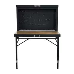 Lifetime 80421 47 in. L x 31 in. D x 60.5 - 71.5 in. H Wall-Mounted Folding Work Table