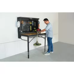 Lifetime 80421 47 in. L x 31 in. D x 60.5 - 71.5 in. H Wall-Mounted Folding Work Table