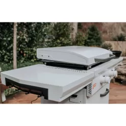 LOCO LCG2ST2C26 Series I 26 in. 2-Burner Digital Propane SmartTemp Flat Top Grill / Griddle in Chalk Finish with Enclosed Cart and Hood