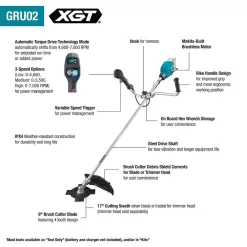 Makita GRU02Z XGT 40V max Brushless Cordless Brush Cutter Tool Only
