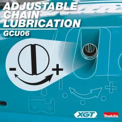 Makita GCU06T1 XGT 18 in. 40V max Brushless Electric Cordless Battery Chainsaw Kit (5.0Ah)
