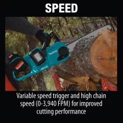 Makita XCU04PT1 LXT 16 in. 18V X2 (36V) Lithium-Ion Brushless Battery Chain Saw Kit with 4 Batteries (5.0 Ah)