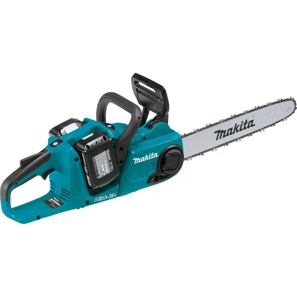 Makita XCU04PT1 LXT 16 in. 18V X2 (36V) Lithium-Ion Brushless Battery Chain Saw Kit with 4 Batteries (5.0 Ah)