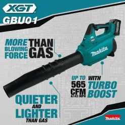 Makita GBU01M1-BL4040 XGT 40V max Brushless Cordless Leaf Blower Kit (4.0Ah) with bonus 40V Max XGT 4.0Ah Battery