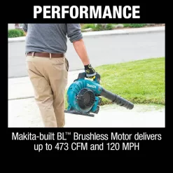 Makita XBU04PT 120 MPH 473 CFM LXT 18V X2 (36V) Commercial Lithium-Ion Brushless Cordless Leaf Blower Kit (5.0 Ah)