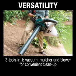 Makita XBU04PTV 120 MPH 473 CFM LXT 18V X2 (36V) Lithium-Ion Brushless Cordless Leaf Blower Kit with Vacuum Attachment Kit (5.0 Ah)